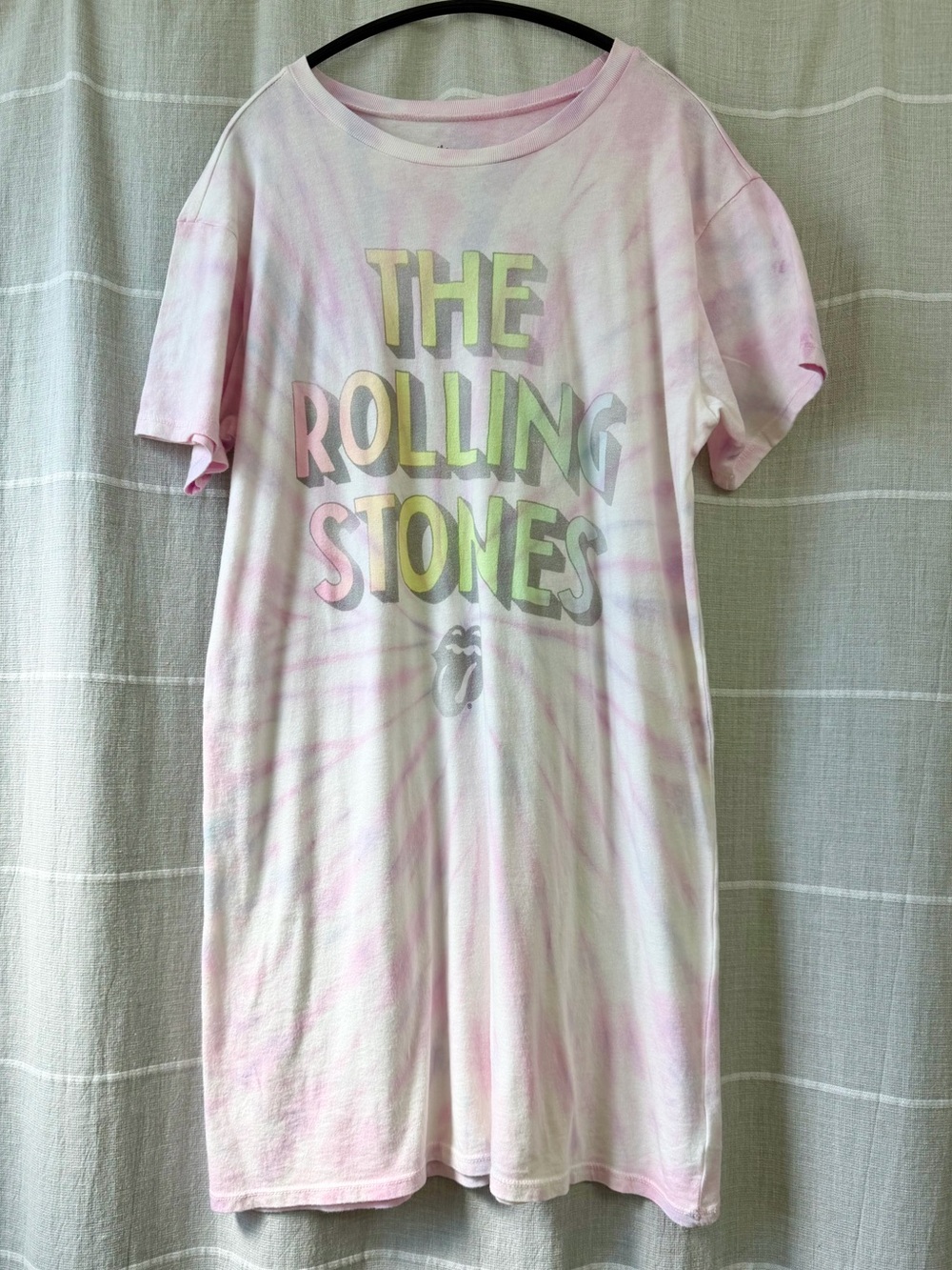 The Rolling Stones Pastel Pink Tie-Dye Shirt Dress
